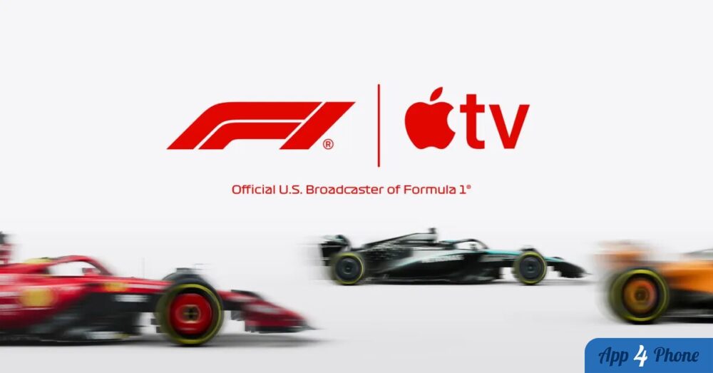 Voitures de Formule 1 illustrant la diffusion sur Apple TV