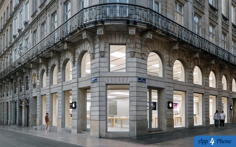 Façade d’un Apple Store en centre-ville