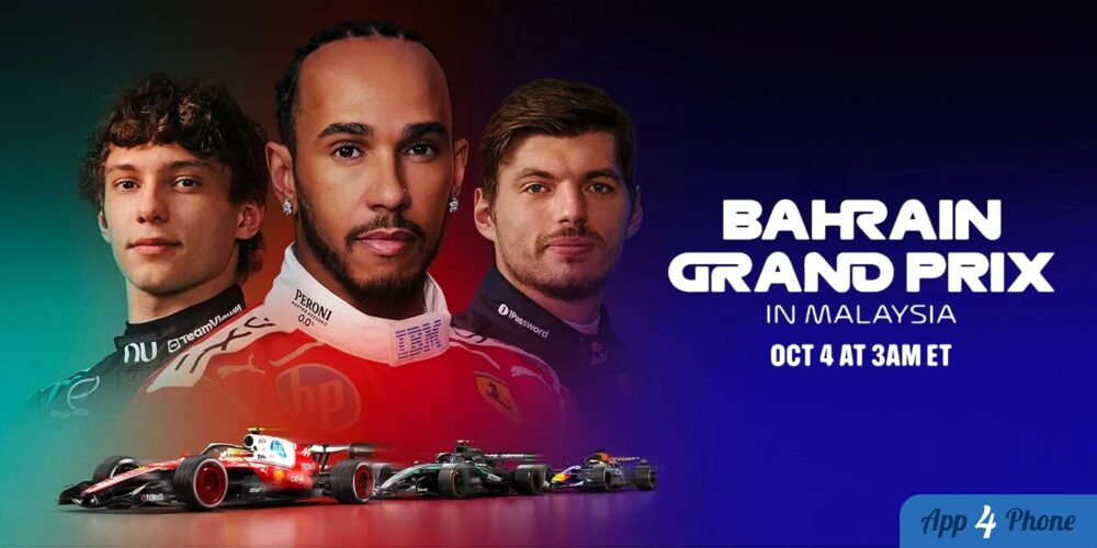 Visuel du Grand Prix de Bahreïn avec pilotes et monoplaces de Formule 1
