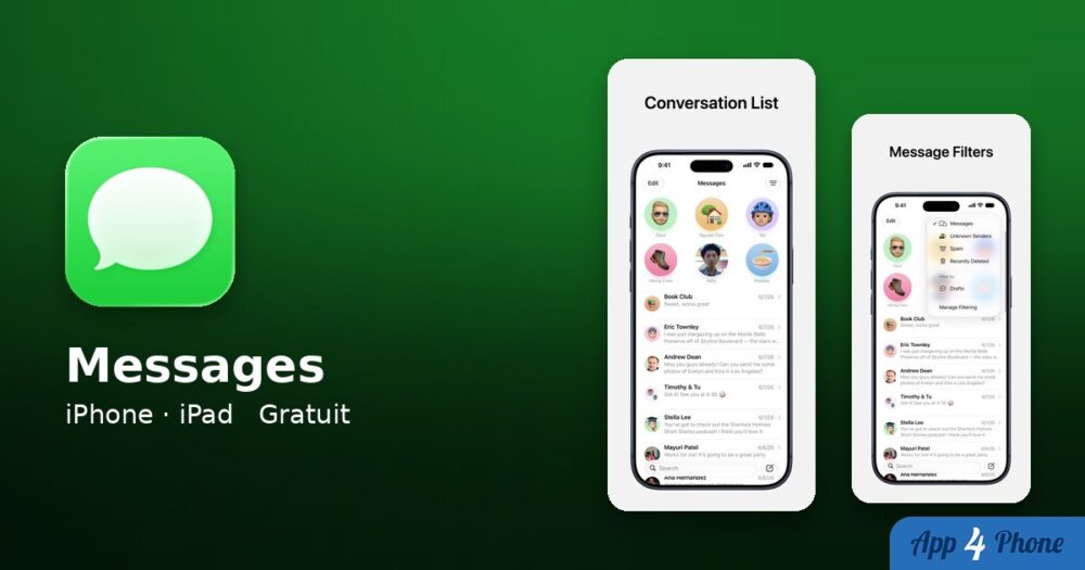 Messages sur iPhone, iPad, Apple Watch