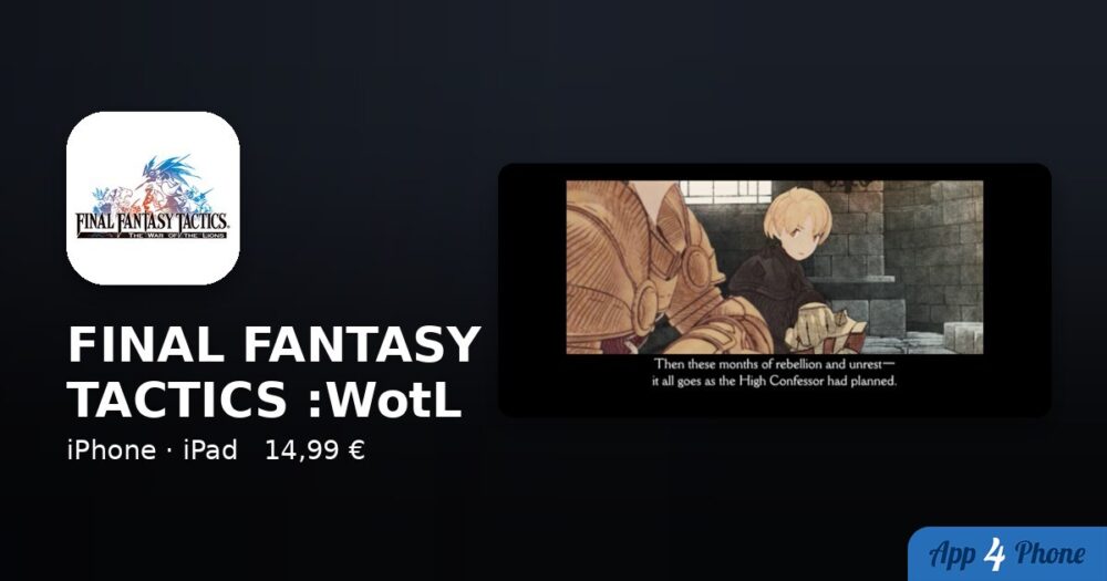 FINAL FANTASY TACTICS :WotL sur iPhone, iPad