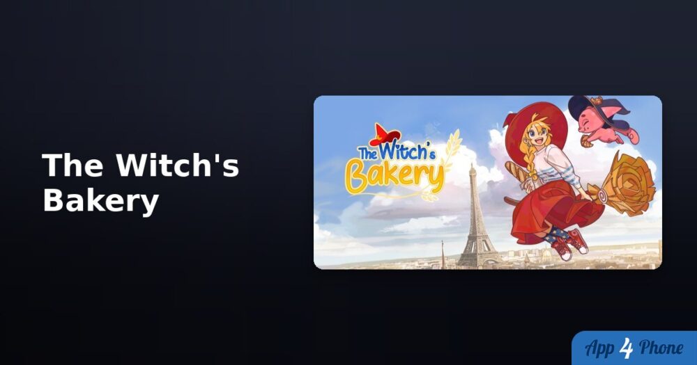 Illustration de The Witch’s Bakery avec une sorcière devant la tour Eiffel