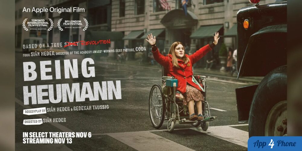 Affiche du film Being Heumann avec une femme en fauteuil roulant
