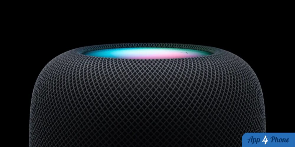 Enceinte HomePod noire avec anneau lumineux coloré