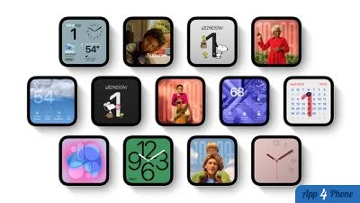 Aperçu compact de plusieurs cadrans personnalisables affichés sur HomeView
