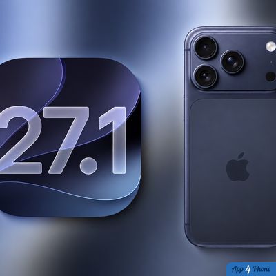 Rendu d’un iPhone associé à iOS 27.1