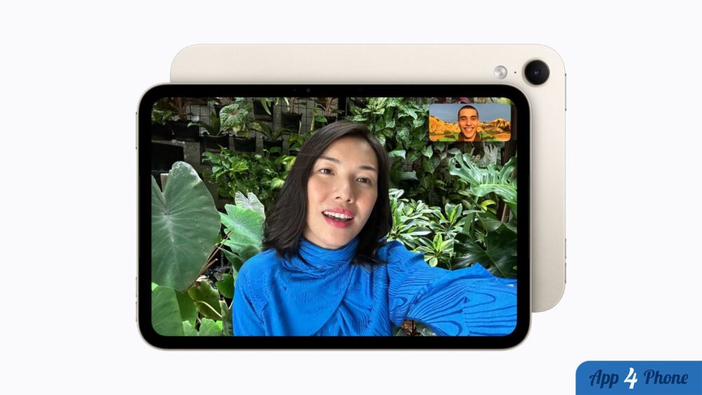 iPad mini affiché en mode paysage pendant un appel vidéo