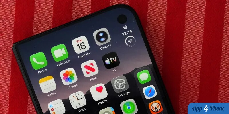 Gros plan sur l’écran d’accueil du nouvel iPhone Duo