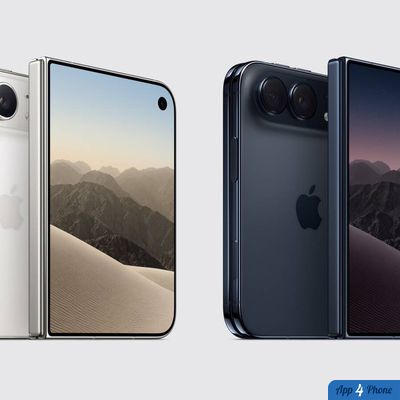 Rendu de l’iPhone Duo pliable vu de face et de dos