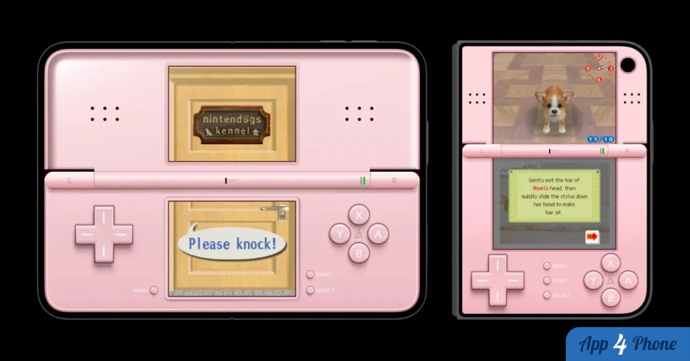 Émulateur Delta affichant une interface Nintendo DS sur iPhone Duo