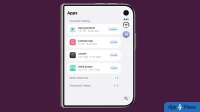 Application TestFlight affichée sur l’écran de l’iPhone Duo