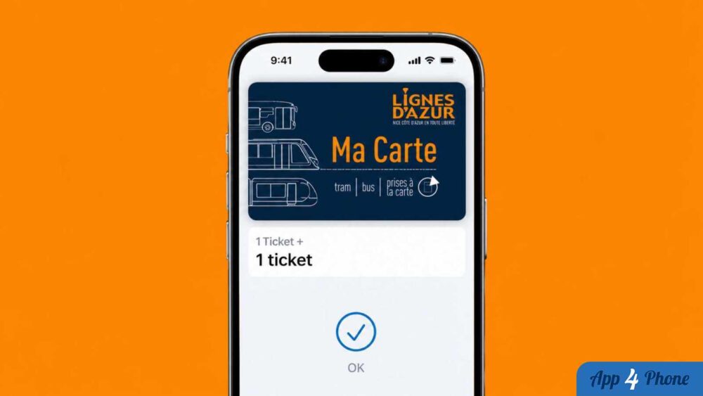 iPhone affichant une carte de transport Lignes d’Azur dématérialisée