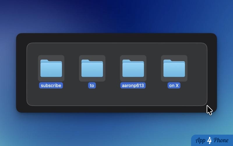 Illustration : Des coins arrondis pour la sélection du Finder sur macOS 27.2