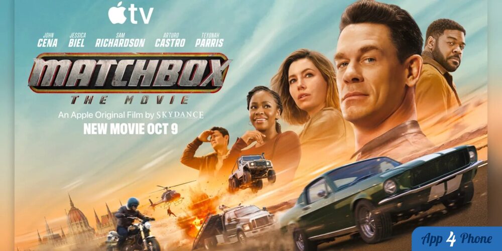 Affiche promotionnelle du film Matchbox avec scènes d’action automobile