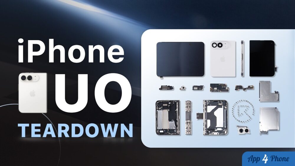Démontage de l’iPhone Duo avec ses composants disposés