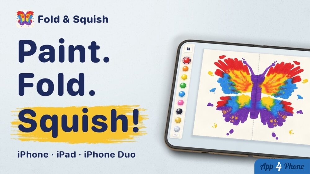 Application Fold & Squish affichant un papillon peint sur écran pliable