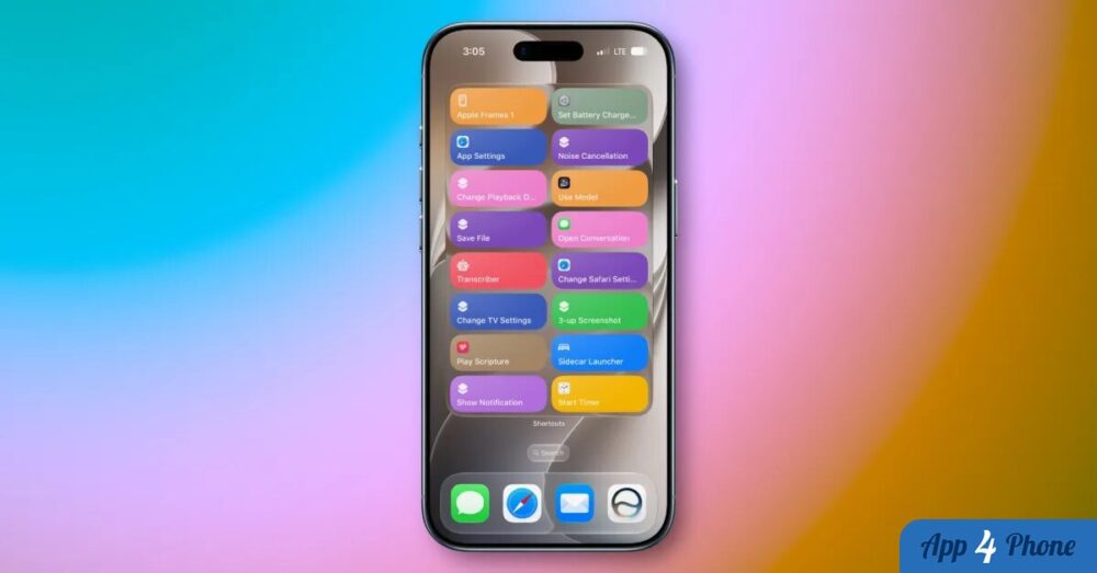 iPhone affichant de nombreux widgets colorés sur l’écran d’accueil