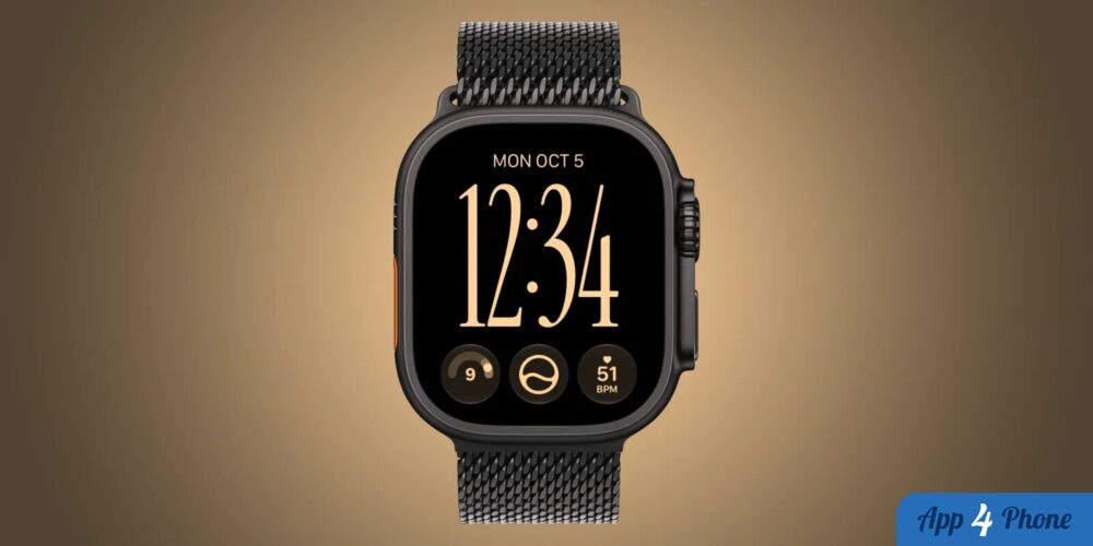 Gros plan d’une Apple Watch avec suivi cardiaque