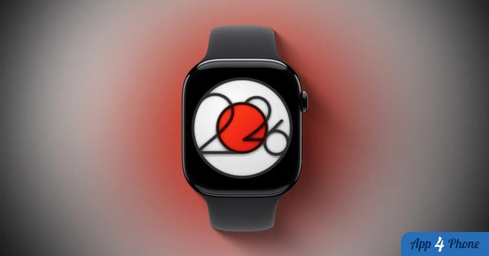 Apple Watch affichant un visuel d’anneaux d’activité rouge et blanc